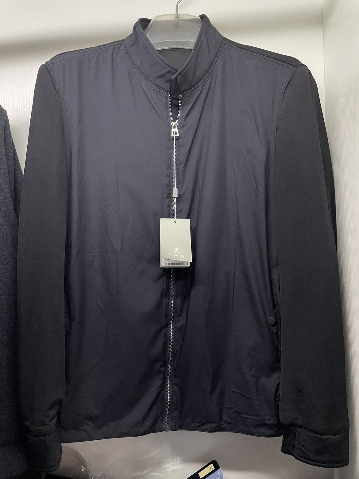 劲家春秋中年男士弹力无帽立领轻薄夹克商务休闲短版茄克防风外套