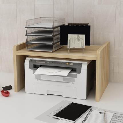 。放打印机置物架桌面办公室收纳电脑桌上小型书架针式支架托架增