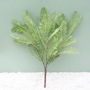 仿真植绿6叉芒萁叶 软塑假草仿真蕨草叶 插花配件植物墙装饰布置