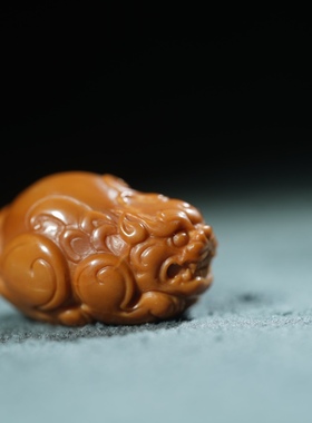 【貔貅】橄榄核雕单子/非遗核雕吊坠/背云