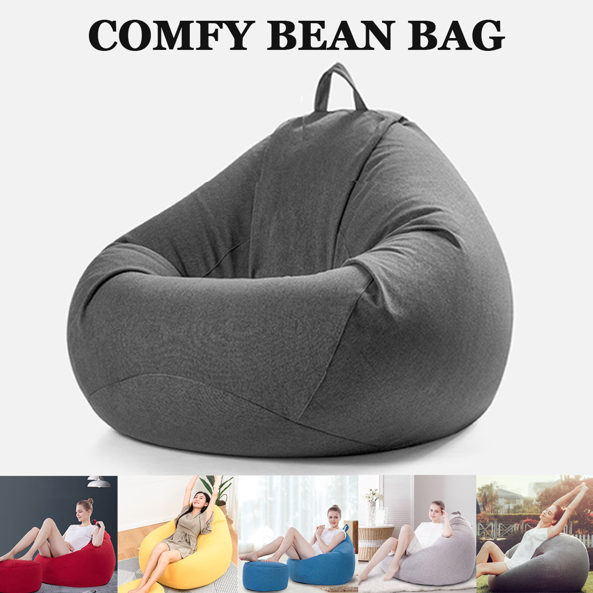 Large Small Lazy BeanBag Sofas Cover Chairs without Filler L 住宅家具 懒人沙发 原图主图