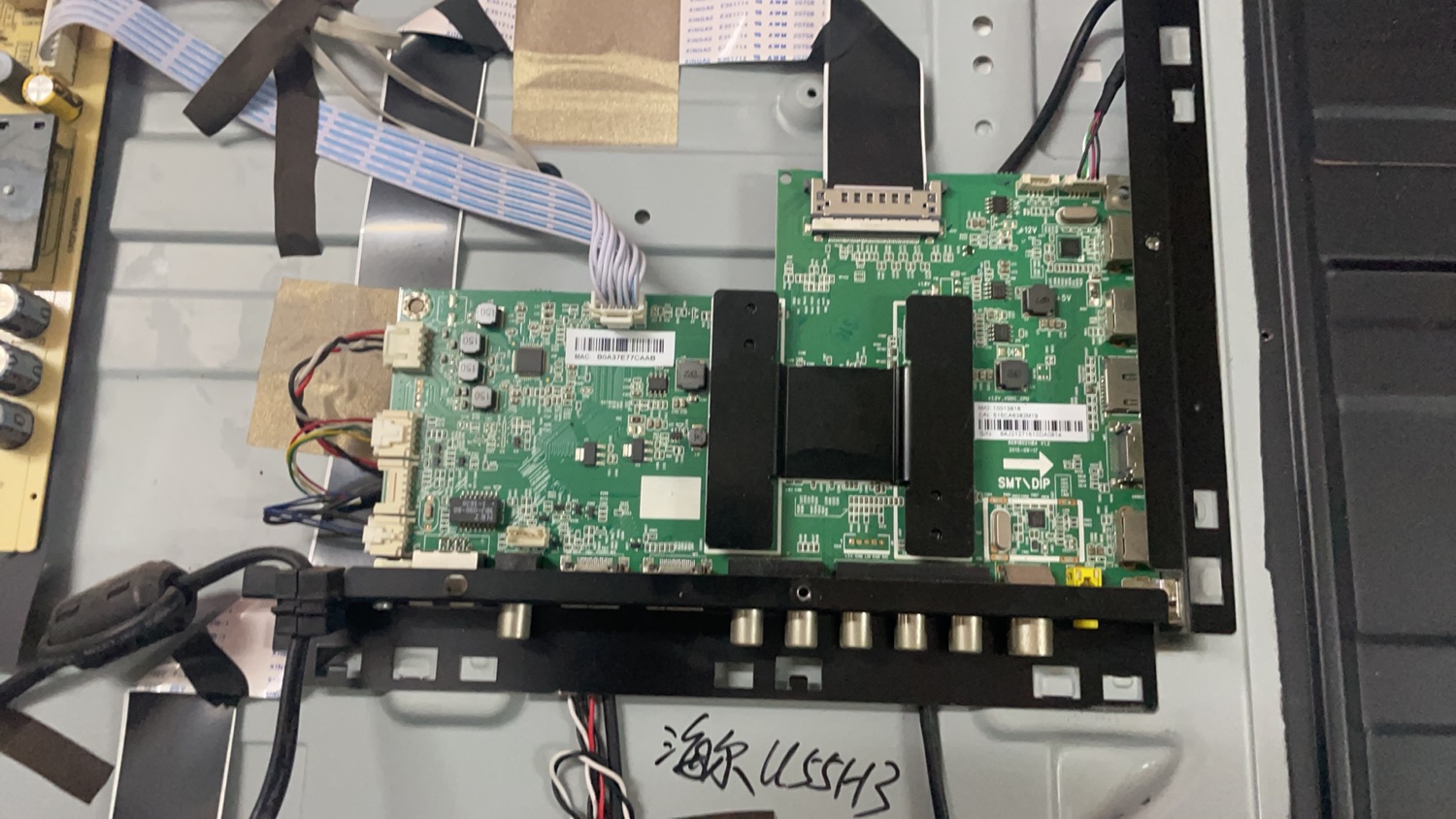 海尔LS55A51 U55H3 LS58A51主板0091802118A熊猫4K 屏LC546PU1I01