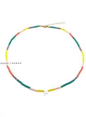 BKPP一同款彩虹珠琉璃明星项链圈
