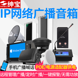 ip网络音柱吸顶喇叭号角草坪壁挂音箱4g云校园广播系统终端 绅宝