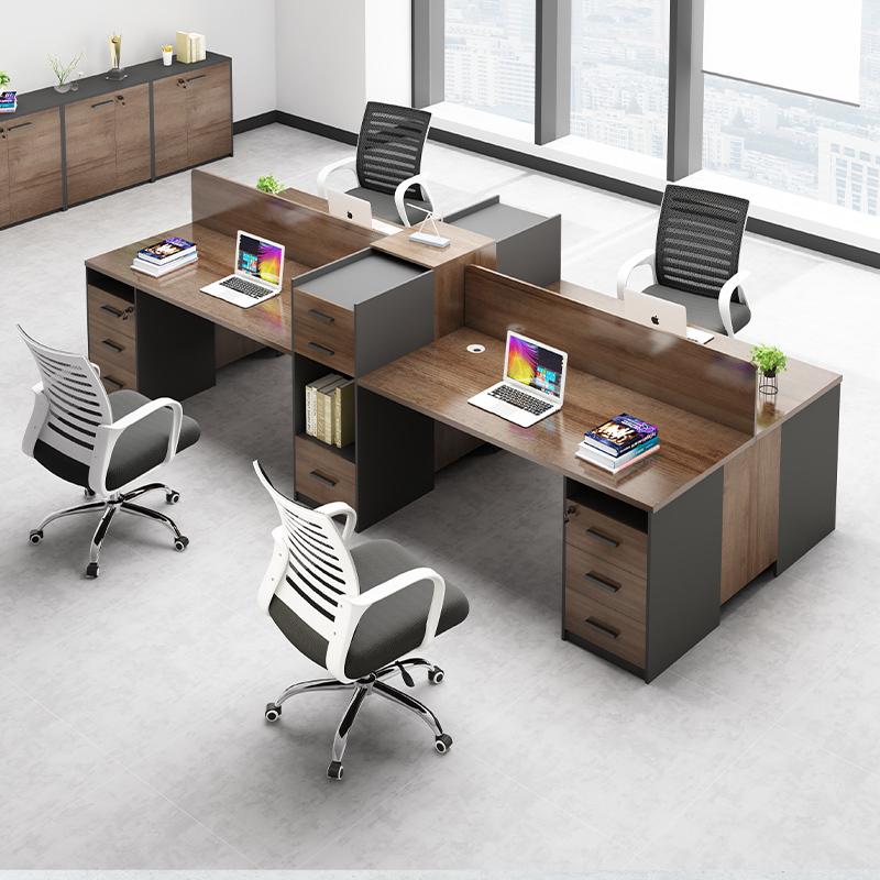 办公桌单双人面对面桌椅组合6人位简约电脑桌椅组合2/4人员工桌椅