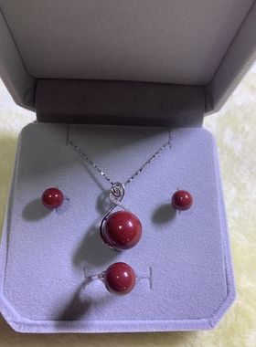 高纯度朱砂送老婆本命年戒指吊坠