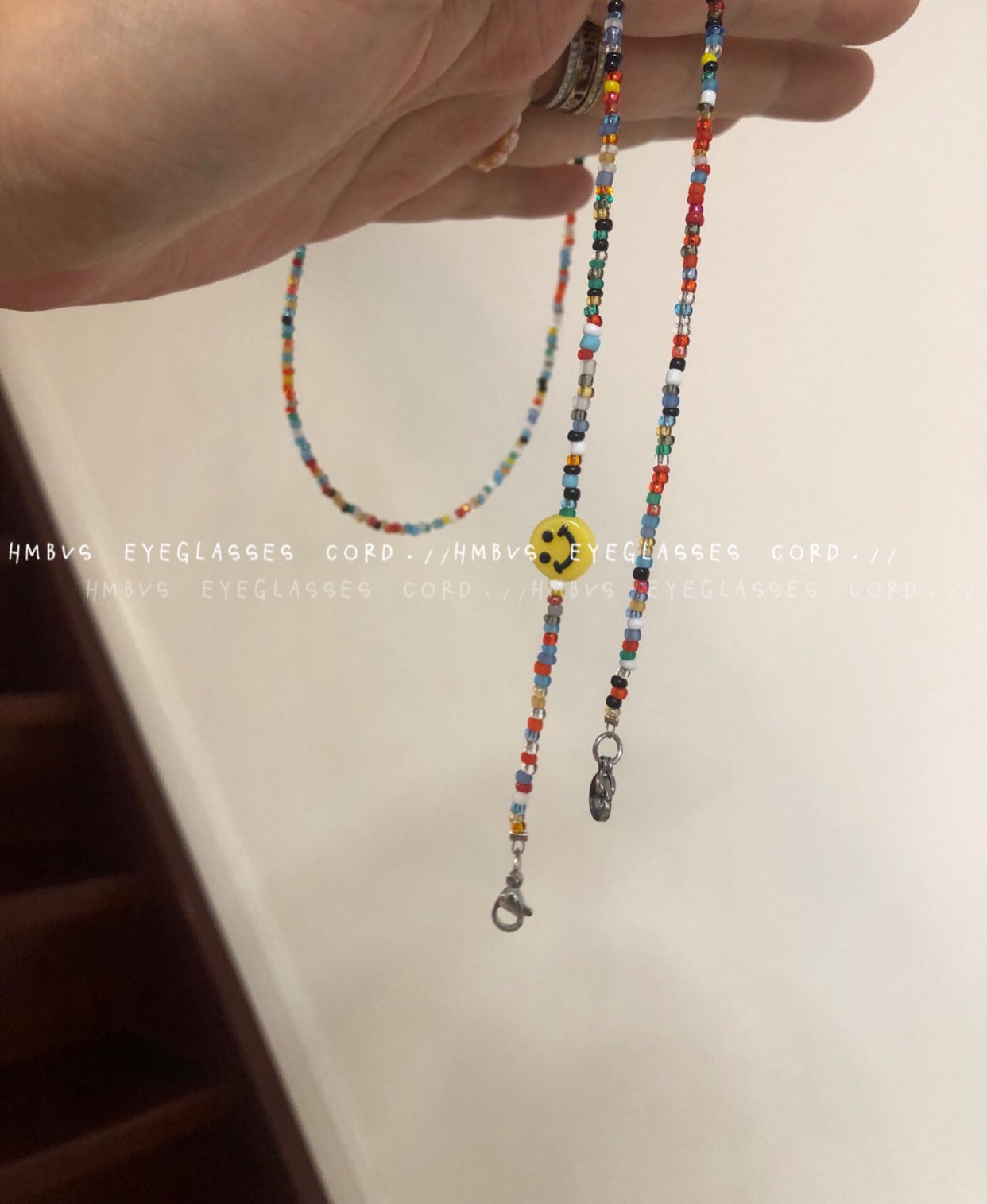 hmbvs同款防滑彩色珠眼镜挂绳