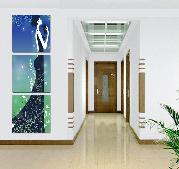 装饰画 客厅现代无框画 玄关走廊竖版墙画人物挂画 家居饰品壁画图片