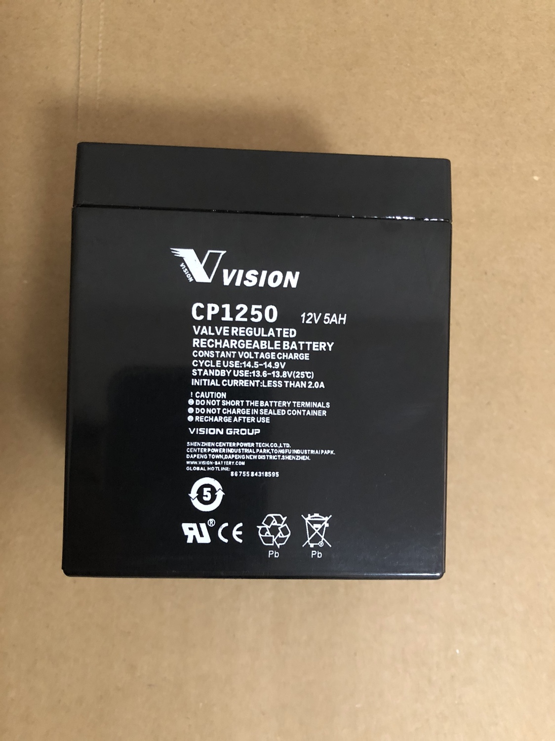 现货 VISION蓄电池CP1250H 12V5.0AH威神蓄电池12V5AH全新现货