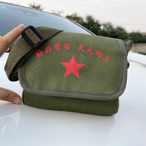 儿童复古文艺帆布斜挎手机包