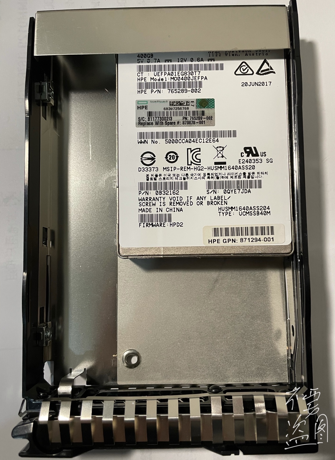 HP/惠普 870878-001 400G 12G SAS LFF SSD 全新硬盘