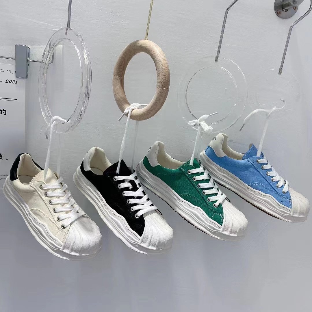 Shell head canvas shoes low top board shoes women's new dissolving shoes minority trend thick soled soft soled small white shoes women