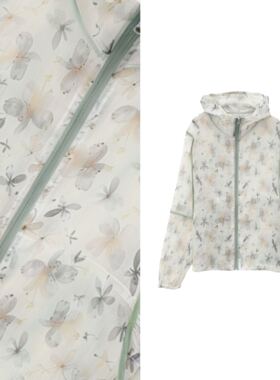 AndM高端Studio 印花防晒上衣透气轻薄遮阳外套连帽防晒衫4020