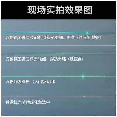 。新品两用五线水平仪绿光强光蓝线三线装修强光电子测量紫外线