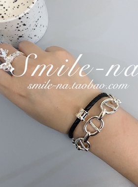 韩国进口925纯银重工幸运珠手链