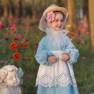超仙款~韩国网纱平顶拉菲草帽可爱甜美森系儿童宝宝遮阳帽亲子夏