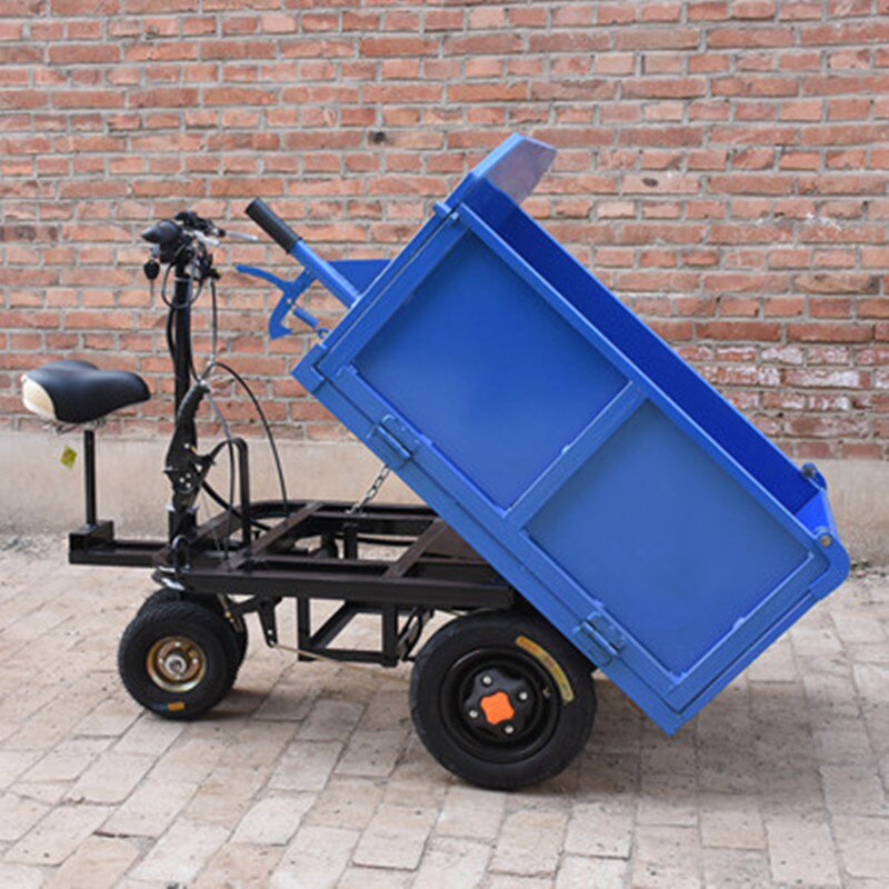 高档电动手推车小型室内砖车灰斗公进g电梯农用拉鸡平板搬运三奢