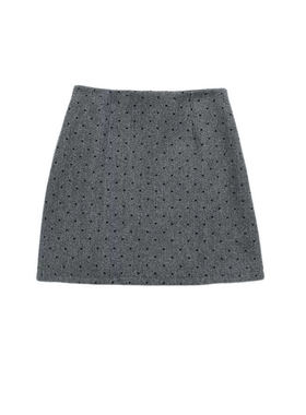 【甜甜圈粉丝专享】秋冬毛呢爱心波点百搭半裙25112502