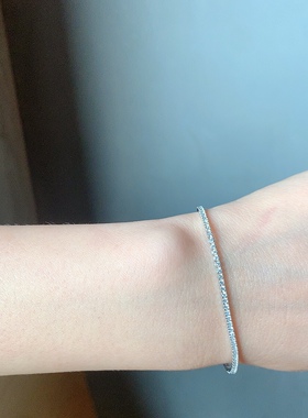 JollyMolly小众设计师925银甜美礼物生日百搭个性重工单排钻手链