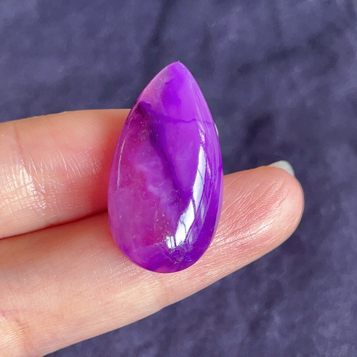 【玺玲珑】果冻紫桃红舒俱来 水滴裸石吊坠冰种老料苏纪石