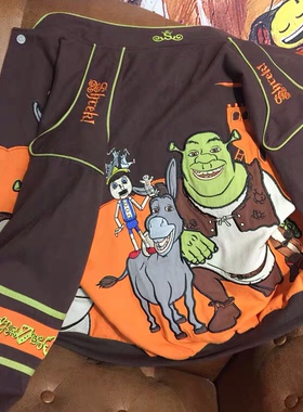 dudack原创潮品重工刺绣新款棒球服动画片绿巨人男女潮牌外套