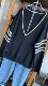 黑白配大V领叠穿针织衫 外贸原单尾货 韩国单飒飒中性学院风破边款