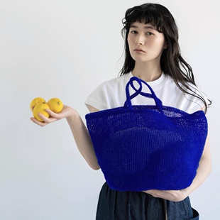 日本横田原装塑料线夏季包包钩空沙滩健身房包