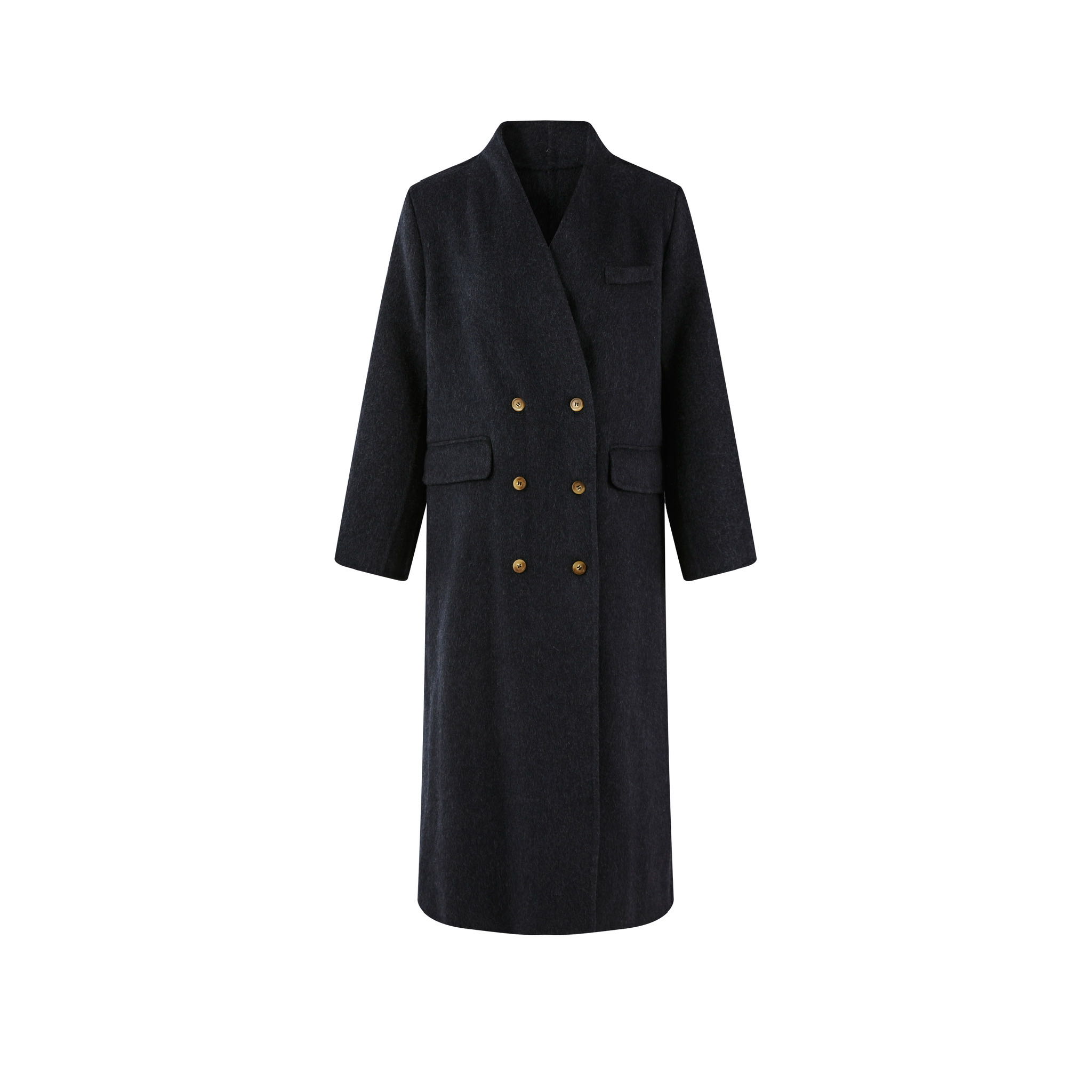 无领双面羊毛大衣女冬季JY1707