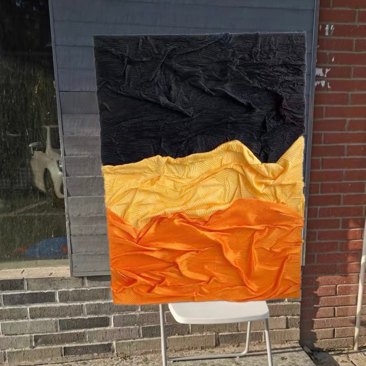 布料三宅一生肌理褶皱装饰画成品布料多色背景画