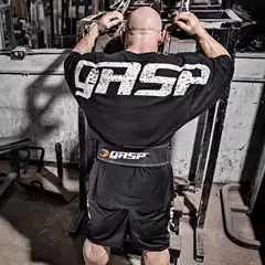 Gasp Rebirth Bodybuilding Loose Short Sleeve ins Sports Large Size Quarter Sleeve Stretch Cotton Printed T-Shirt