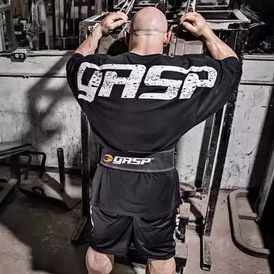 Gasp Rebirth Bodybuilding Loose Short Sleeve ins Sports Large Size Quarter Sleeve Stretch Cotton Printed T-Shirt