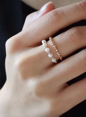 刻面天然淡水时尚风百搭戒指