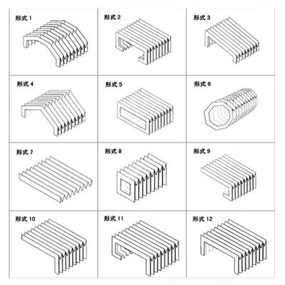 柔性风琴防护罩设备导轨防尘罩伸缩式丝杠风琴罩板机床盔甲防护罩