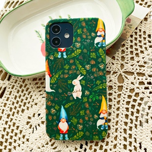 定制手工圣诞绿野仙踪小兔子兔布艺手机壳iPhone13141516promax