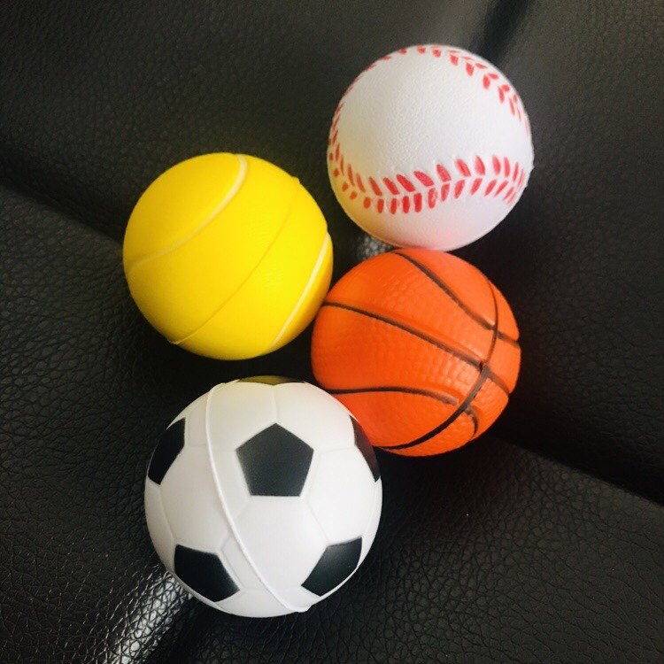4厘米pu海绵实心软球儿童玩具弹力球足篮网棒球类礼品赠送可印刷