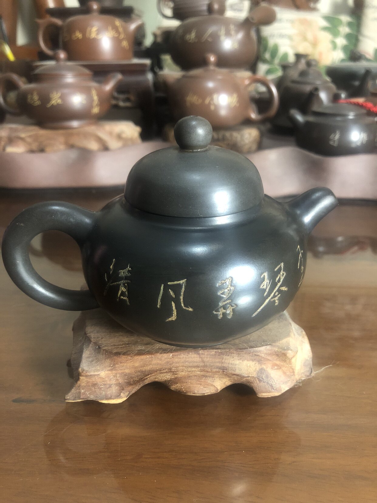 (已售勿念)李人帡坭兴陶大师刻字，周长元制壶无证