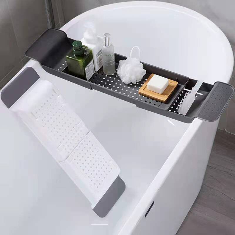 Plastic bathtub rack, extendable and anti-slip bathtub, bathroom bath storage rack, bath storage rack tray thumbnail 6