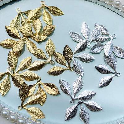 三叶草和风古风发饰头花头饰配件金属片