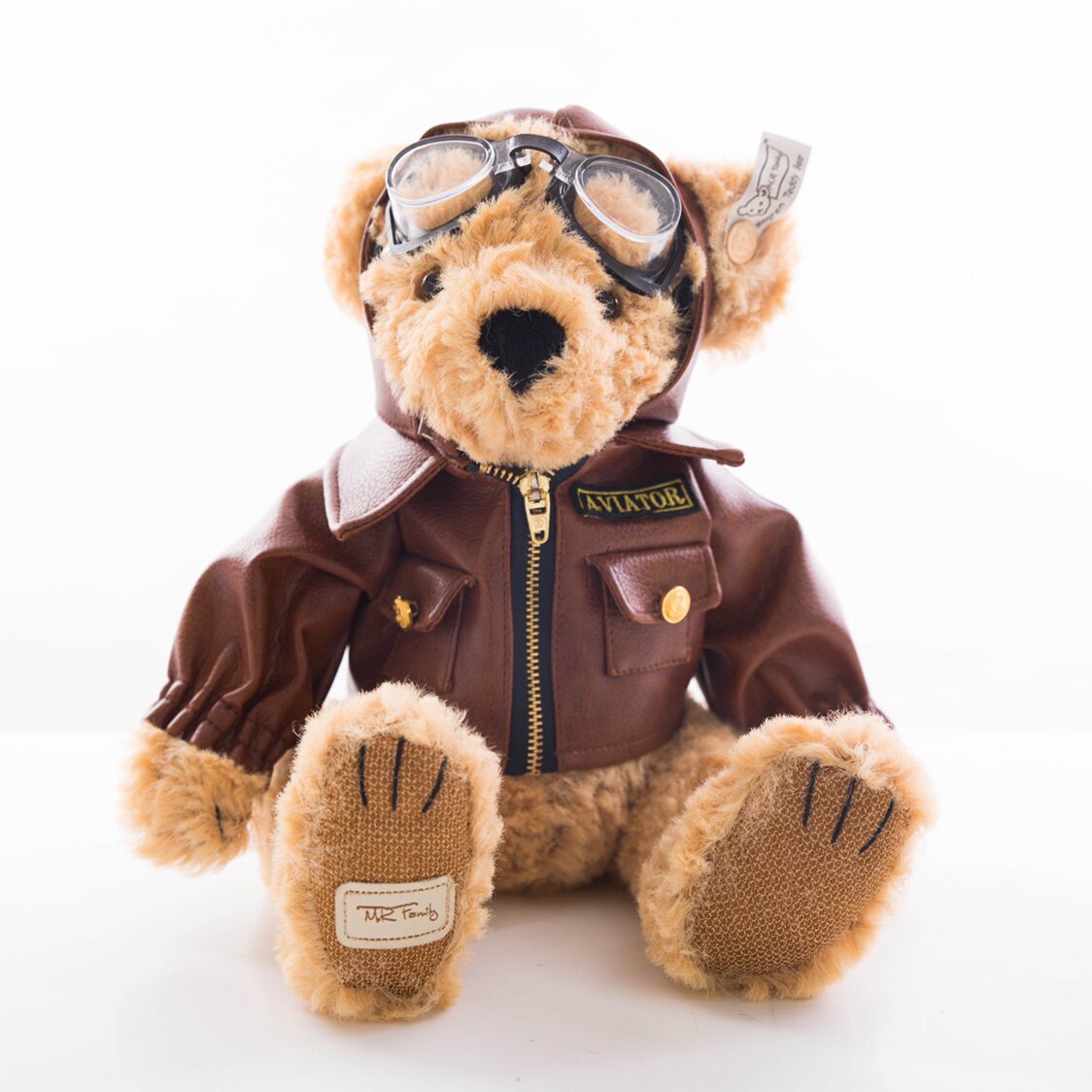 teddy 超柔卷毛 泰迪熊 皮夹克 飞行员 收藏毛绒玩具