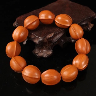 鲨鱼背橄榄核手串短圆梅林老铁核素珠手工打磨精品文玩核雕原籽