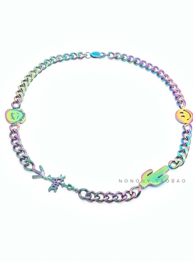 国潮潮流原创设计英雄笑脸项链