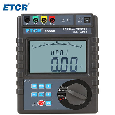 广州铱泰ETCR3000B 四线接地电阻.土壤电阻率测试仪 电阻测试仪