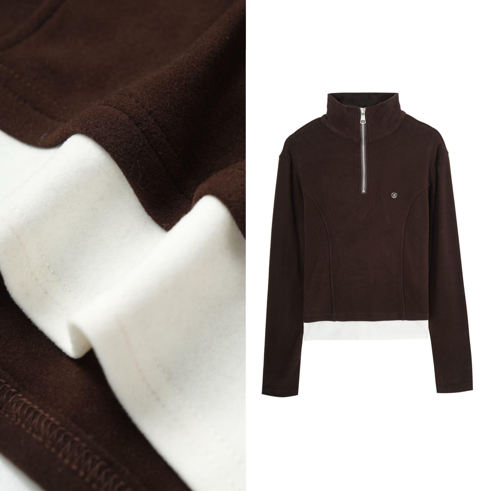 【玉米专享】半拉链德绒卫衣女立领双面绒打底衫磨毛内搭上衣