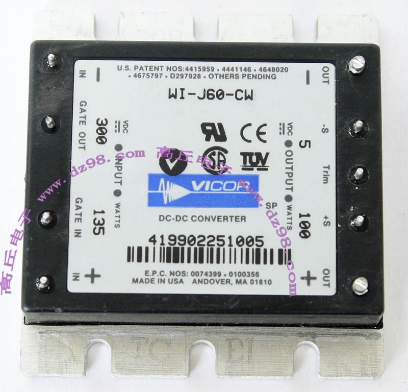 VICOR WI-J60-CW 5V 100W隔离电源模块 DC300V转5V半砖