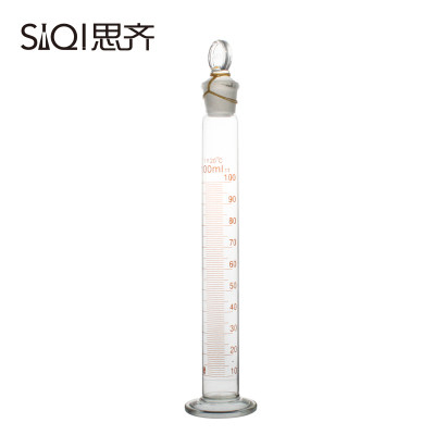 具塞量筒 玻璃量筒100ml 玻璃塞量筒 带盖子 Graduated Cylinder