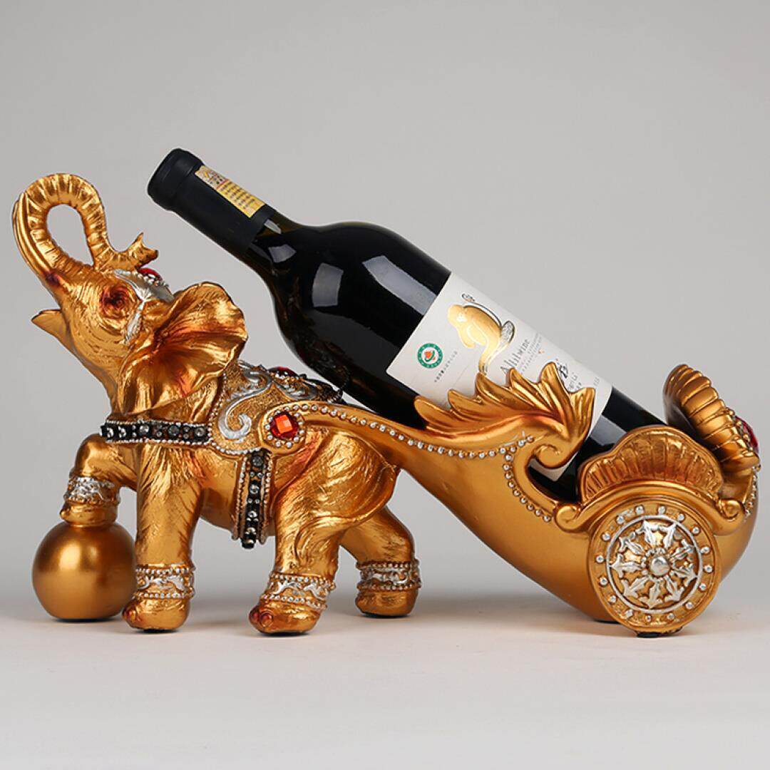 铜欣祥 装饰品摆件创意客厅酒柜摆设工艺品红酒架装饰家居饰品 大