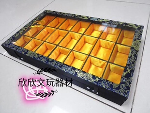 透明玻璃罩21格文玩核桃盒手球挂件佛牌玉石首饰收纳多宝盒实拍