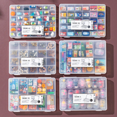 日本进口食玩收纳盒微缩玩具模型整理桌面迷你扭蛋盲盒分格首饰盒