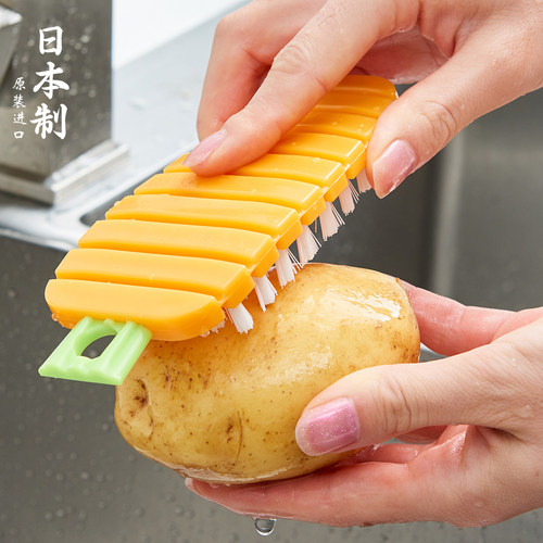 日本进口果蔬清洁刷可弯曲