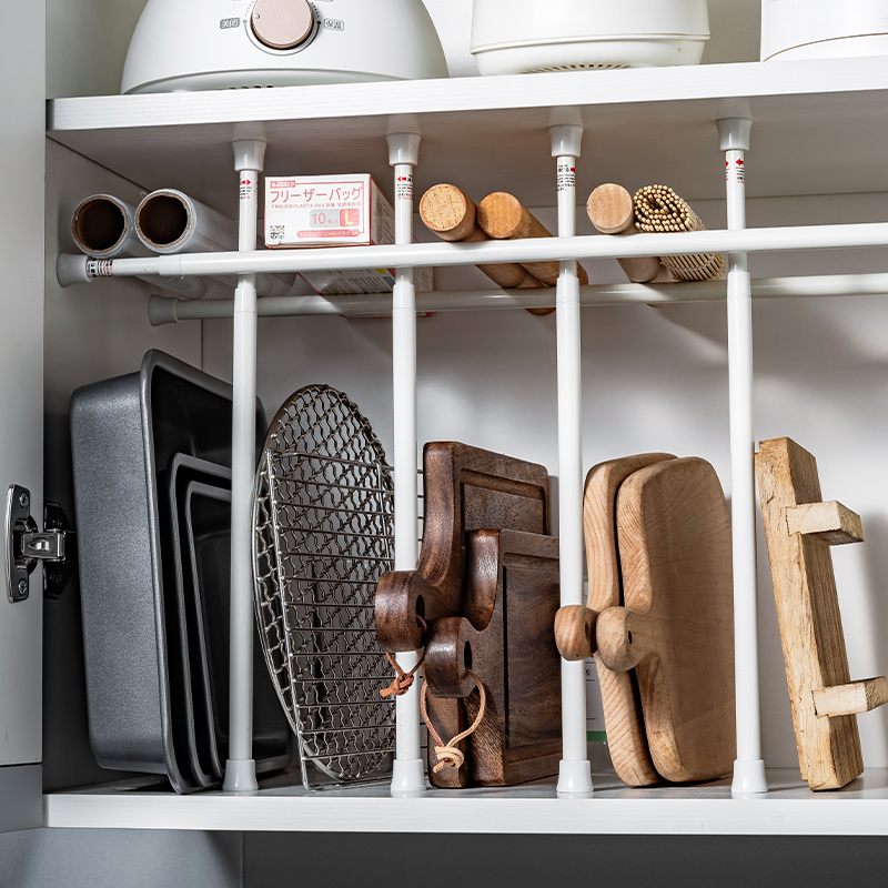 多功能伸缩杆柜内分区收纳神器